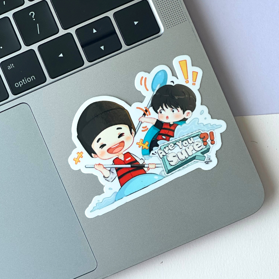 Are You Sure Jungkook and Jimin Kayak Scene Vinyl Waterpoof Sticker