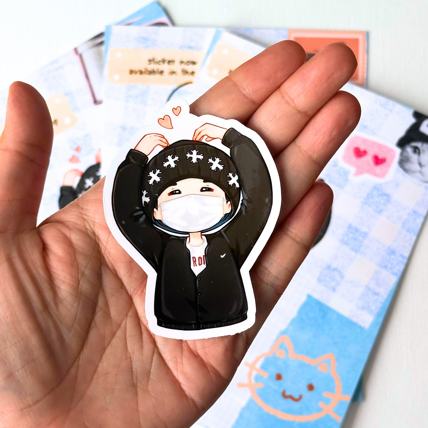 Welcome back Yoongi Heart Hand Vinyl Waterproof Sticker
