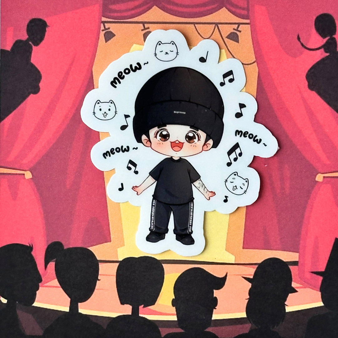 Jungkook Meow Meow 2024 Live Sticker Vinyl Waterpoof Sticker