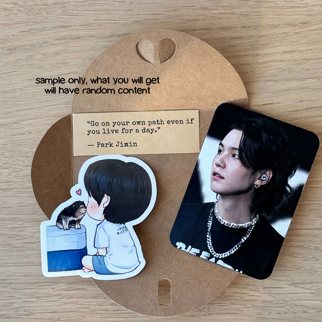BTS Blind Box Mystery Pack with one sticker, PC, quote