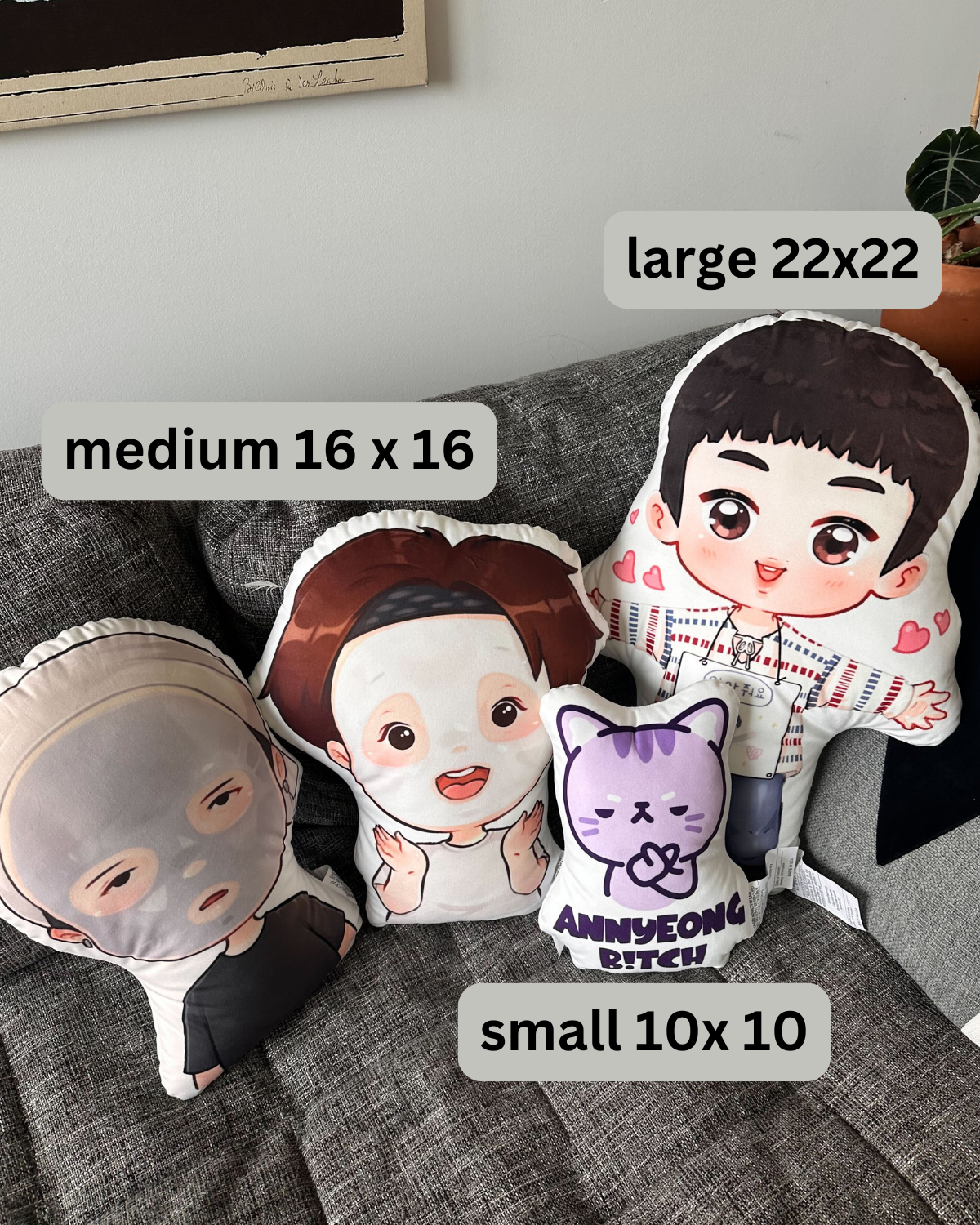 Bangtan Custom Shaped Pillow | Turn any hobihearteu sticker into a pillow