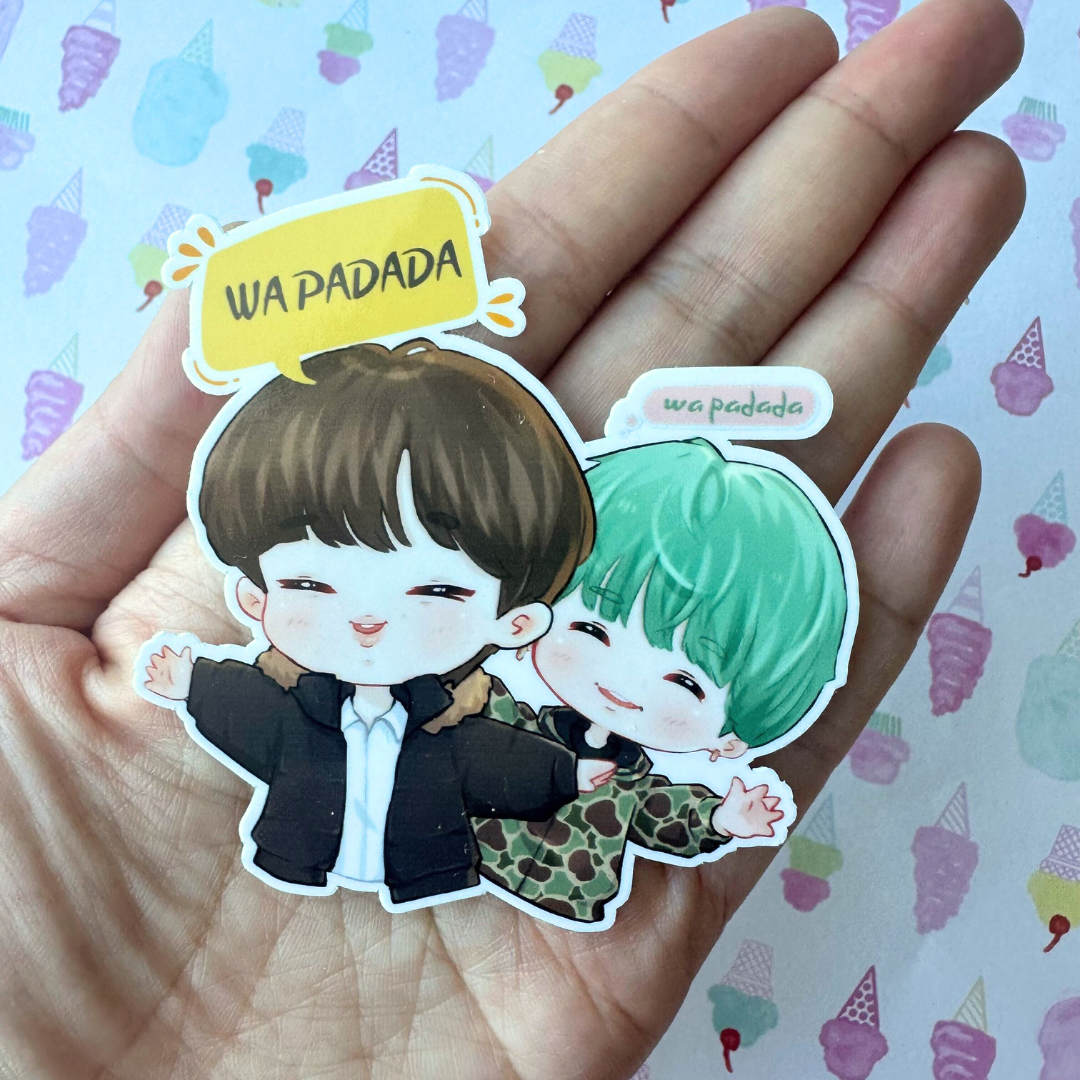Wa Padada Jin Yoongi Vintage Vinyl Waterpoof Sticker