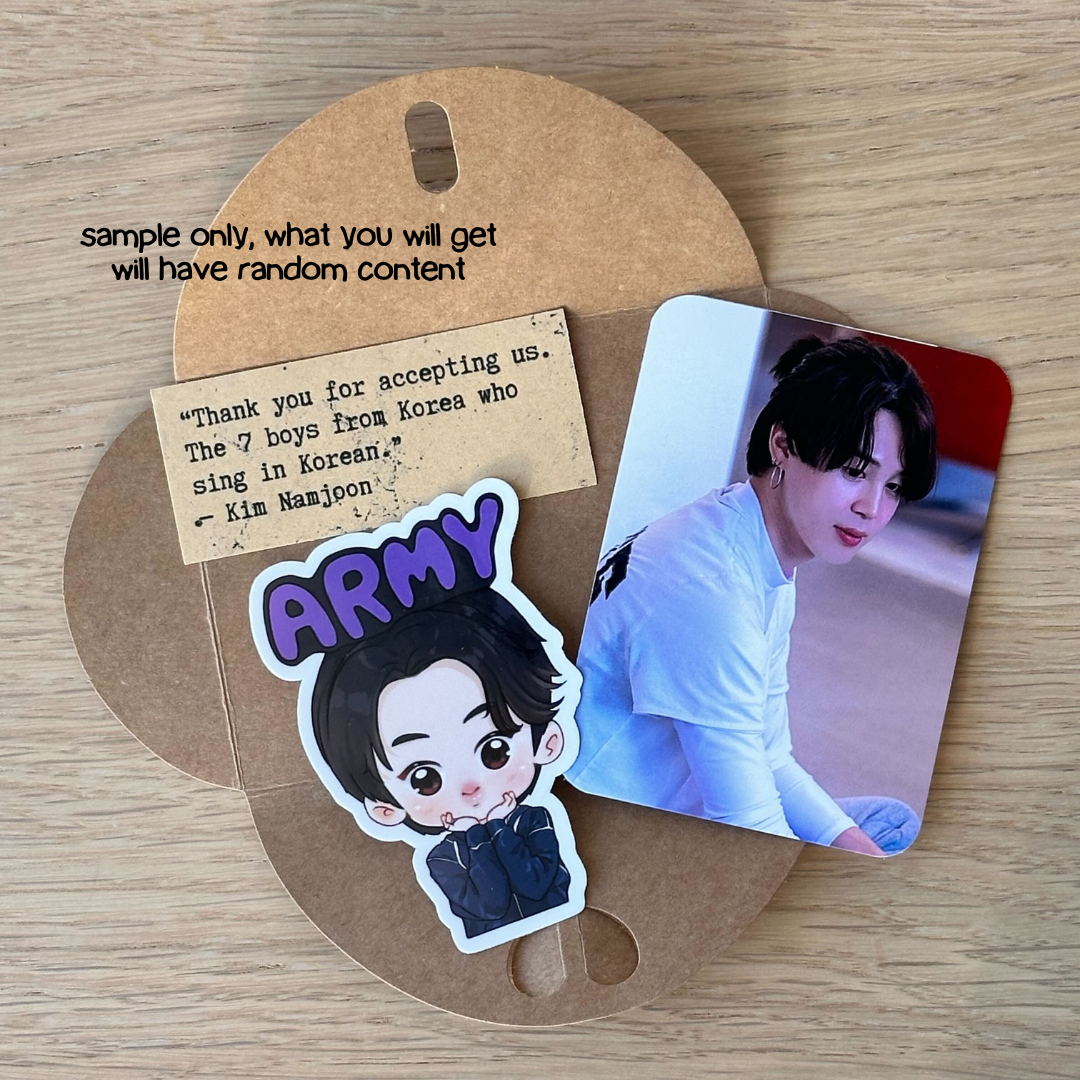 BTS Blind Box Mystery Pack with one sticker, PC, quote