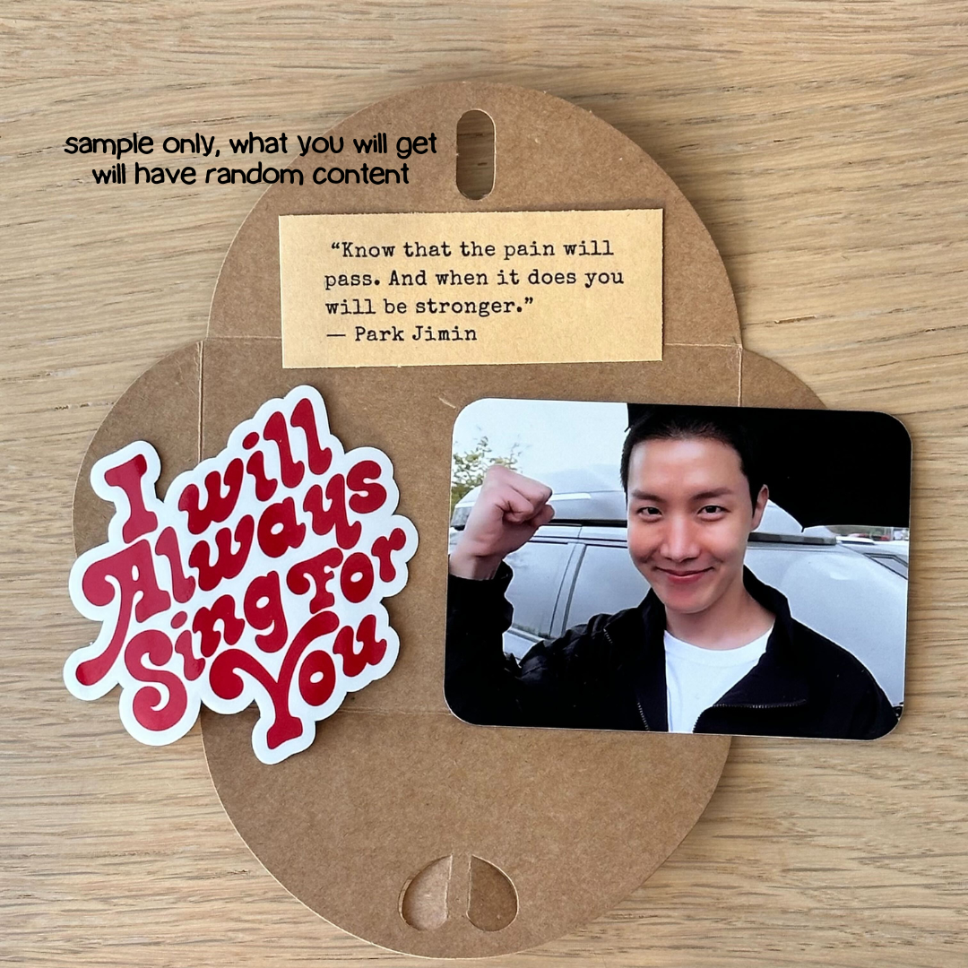 BTS Blind Box Mystery Pack with one sticker, PC, quote