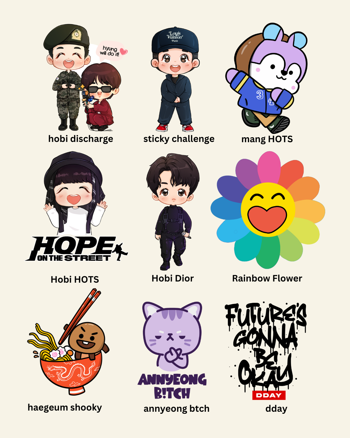 Bangtan Custom Shaped Pillow | Turn any hobihearteu sticker into a pillow