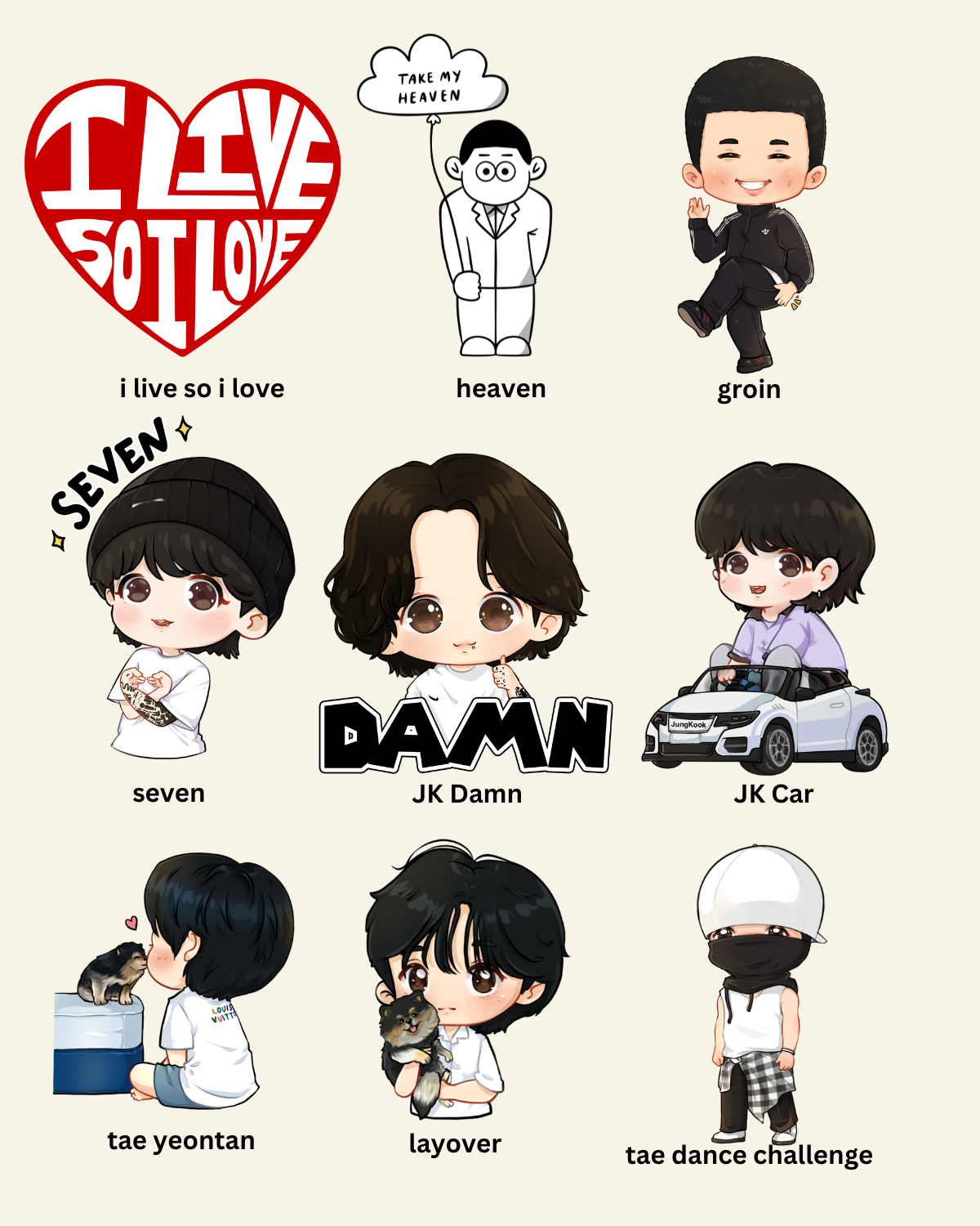 Bangtan Custom Shaped Pillow | Turn any hobihearteu sticker into a pillow