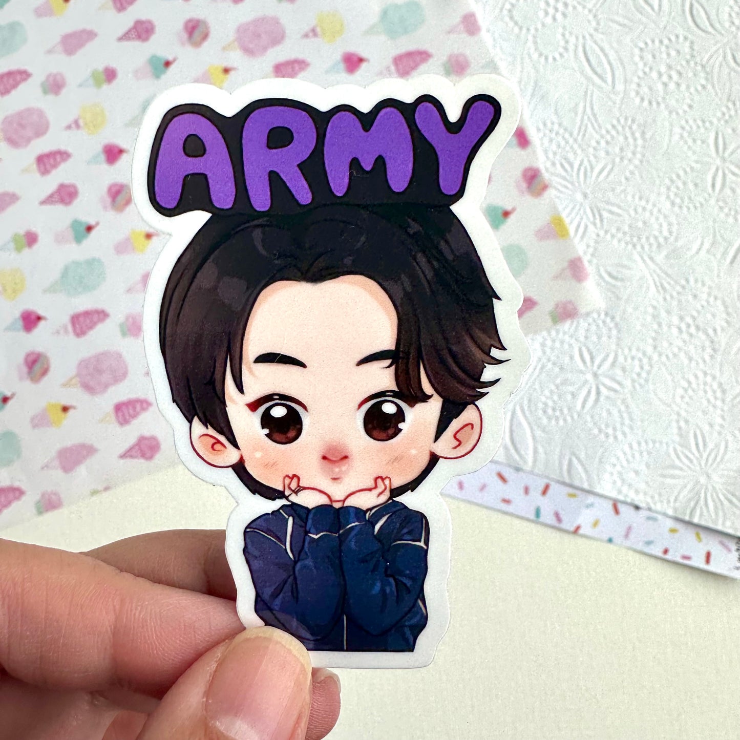 Jin ARMY Headband Vinyl Waterpoof Sticker
