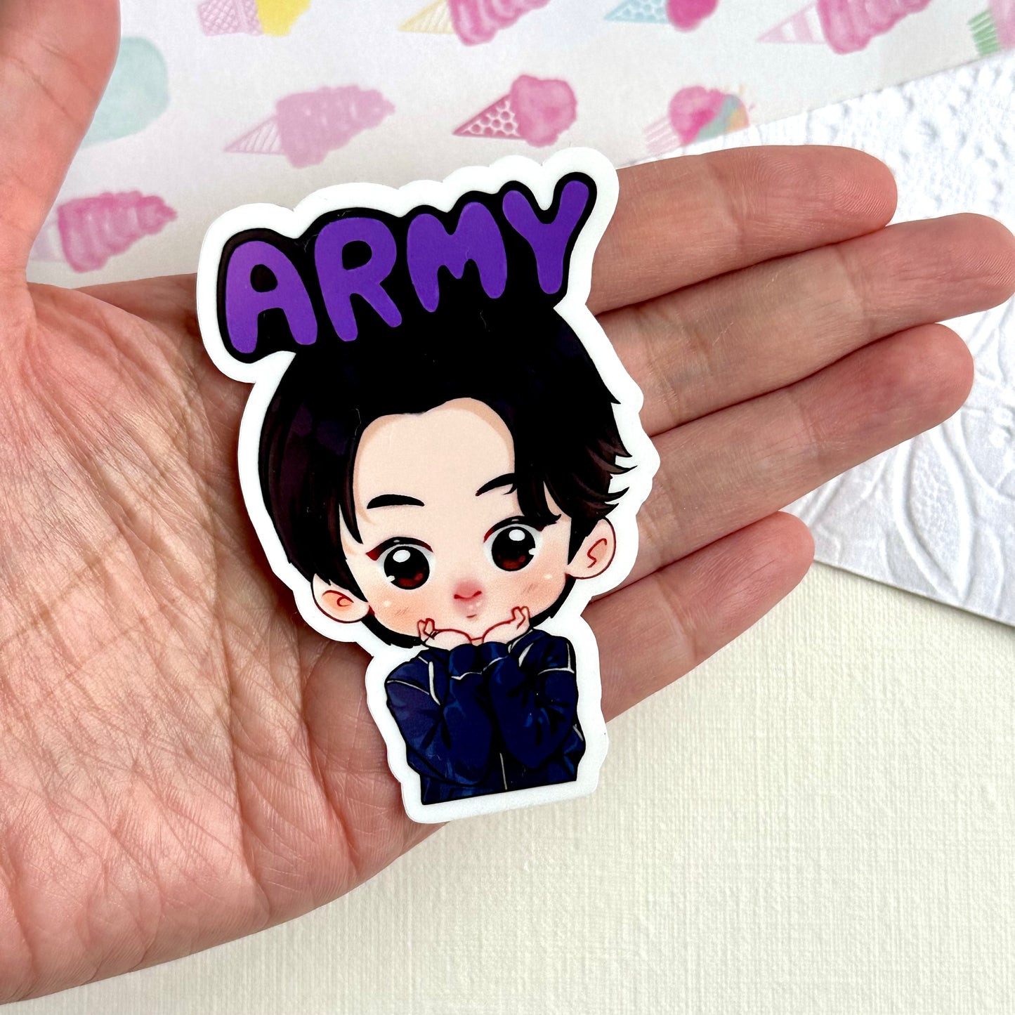 Jin ARMY Headband Vinyl Waterpoof Sticker