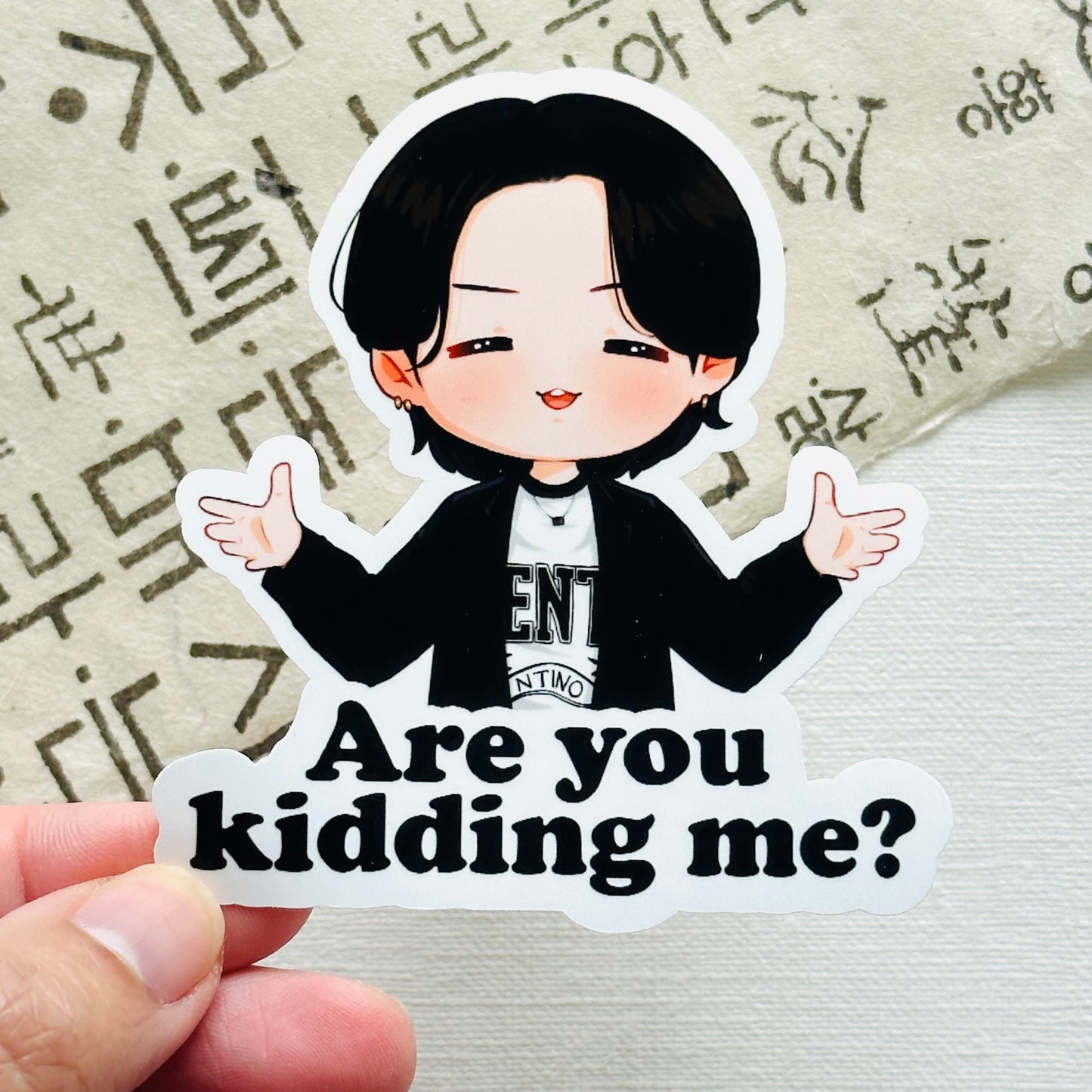 Yoongi Are You Kidding Me Vinyl Waterpoof Sticker