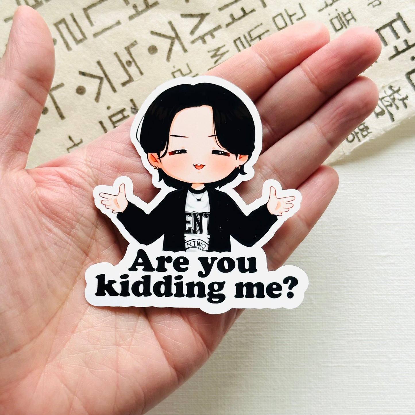 Yoongi Are You Kidding Me Vinyl Waterpoof Sticker
