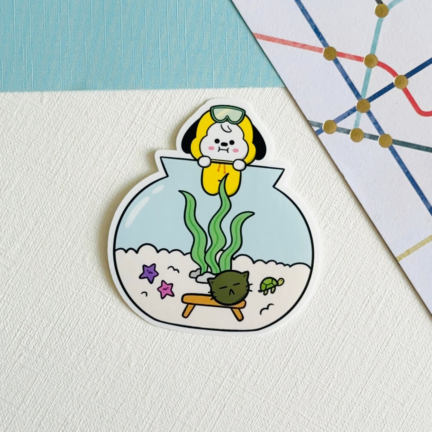 Jimin Live Chimmy Aquarium and Moss ball Suga Vinyl Waterpoof Sticker