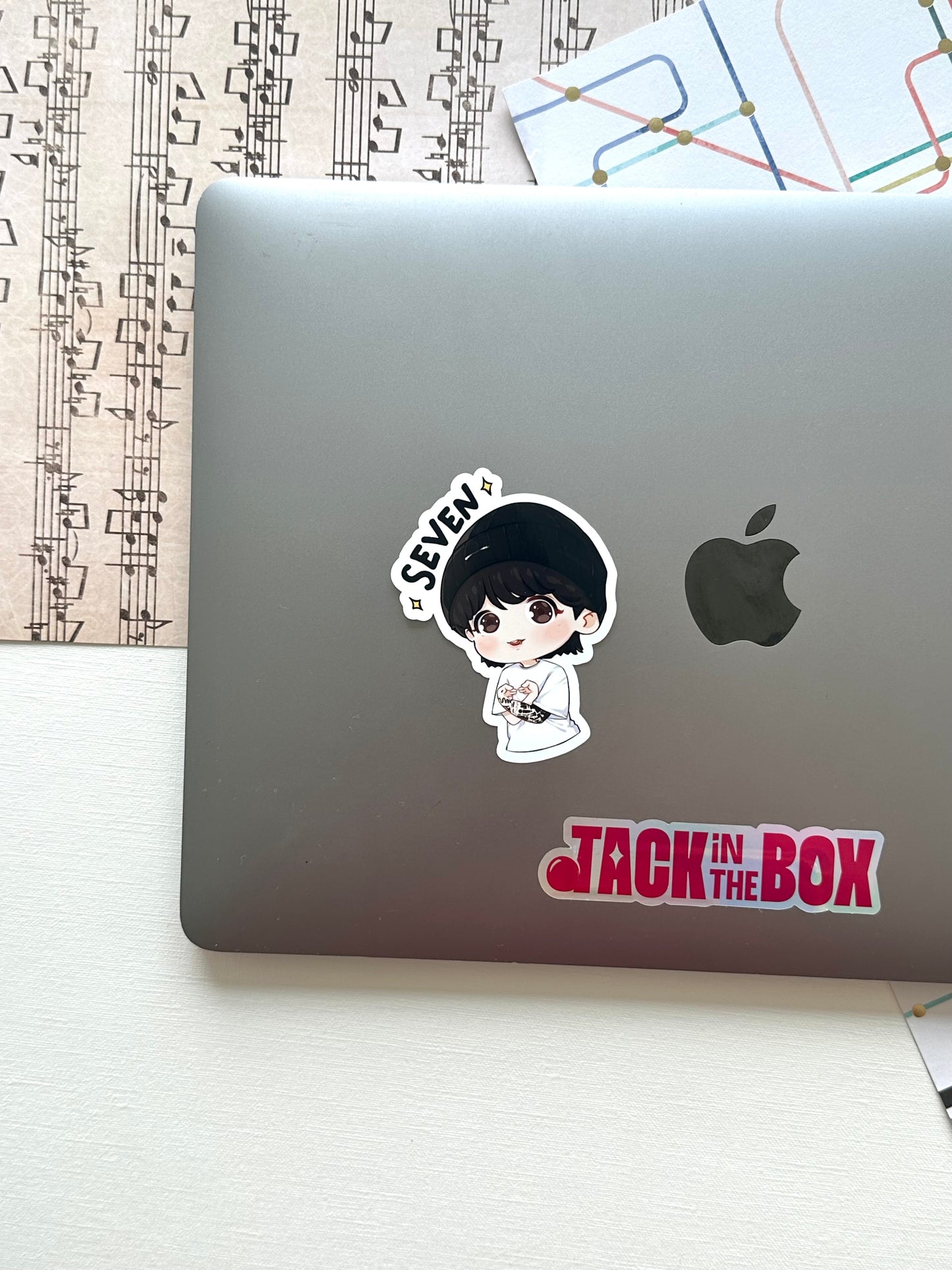 Seven Jungkook Heart Vinyl Waterpoof Sticker