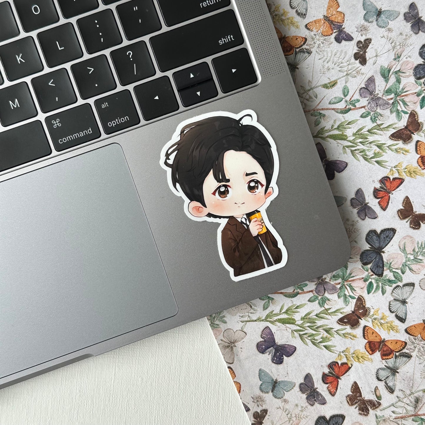 Coffee Ad Taehyung Fake Smile Vinyl Waterproof Sticker