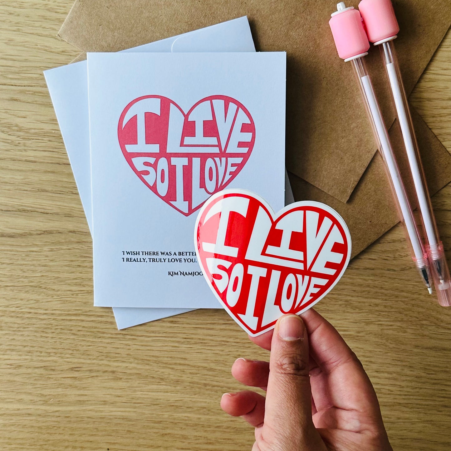 I live so I love Namjoon Vinyl Waterpoof Sticker and Greeting Cards