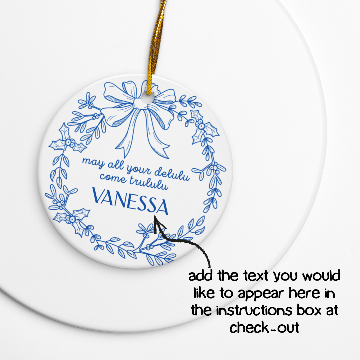 Personalized May All Your Delulu Come Trululu Holiday Ornament