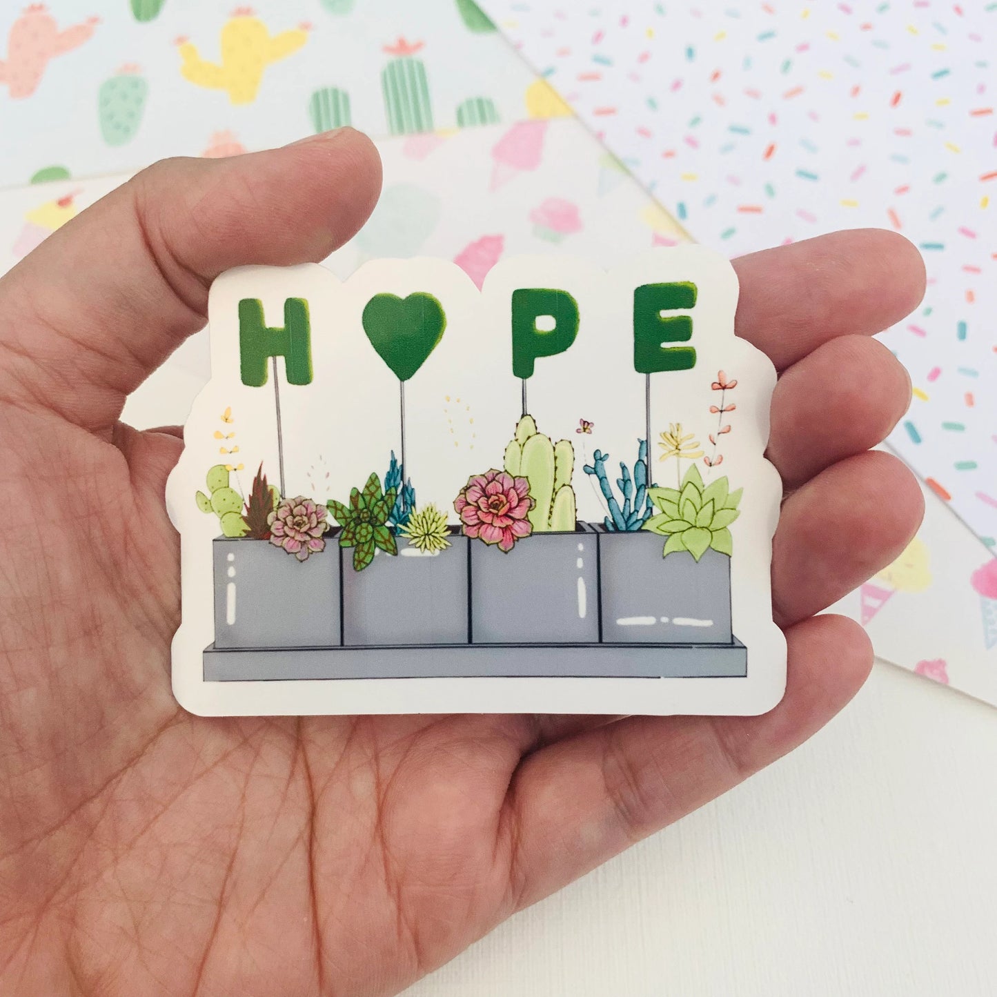 Hope Merch Planter w/ succulents Vinyl Waterpoof Sticker
