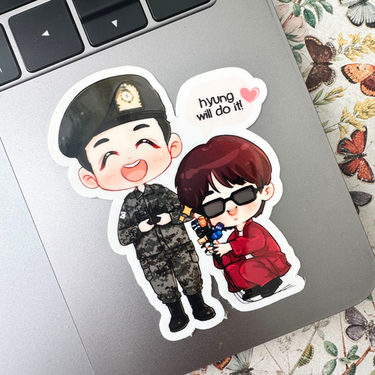 Jhope Discharge Jin Holding Mic Vinyl Waterpoof Sticker