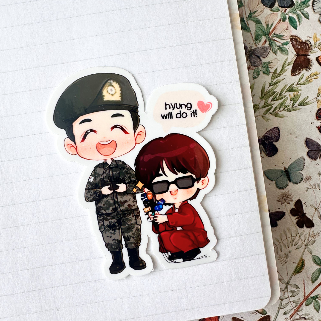 Jhope Discharge Jin Holding Mic Vinyl Waterpoof Sticker