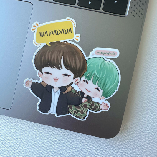 Wa Padada Jin Yoongi Vintage Vinyl Waterpoof Sticker