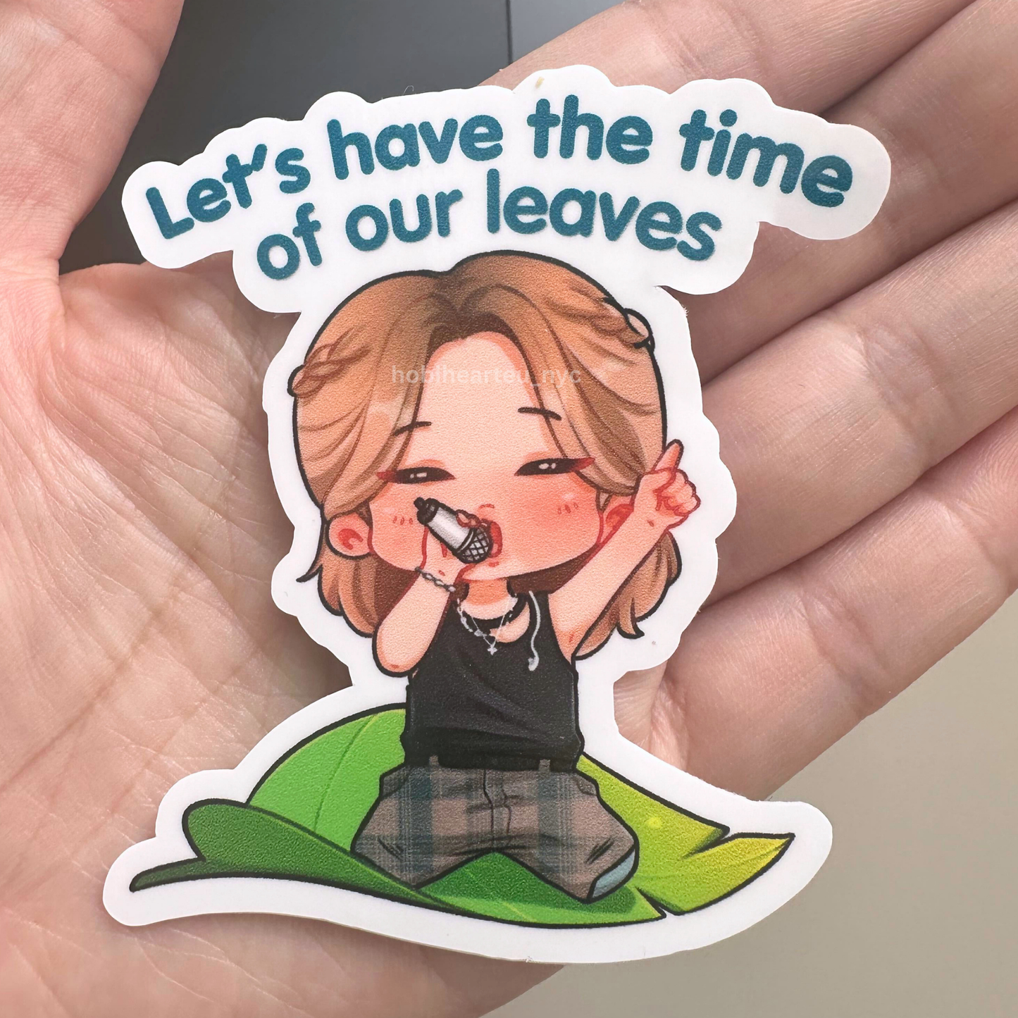 Jimin Let's Have the Time of our Leaves Vinyl Waterproof Sticker