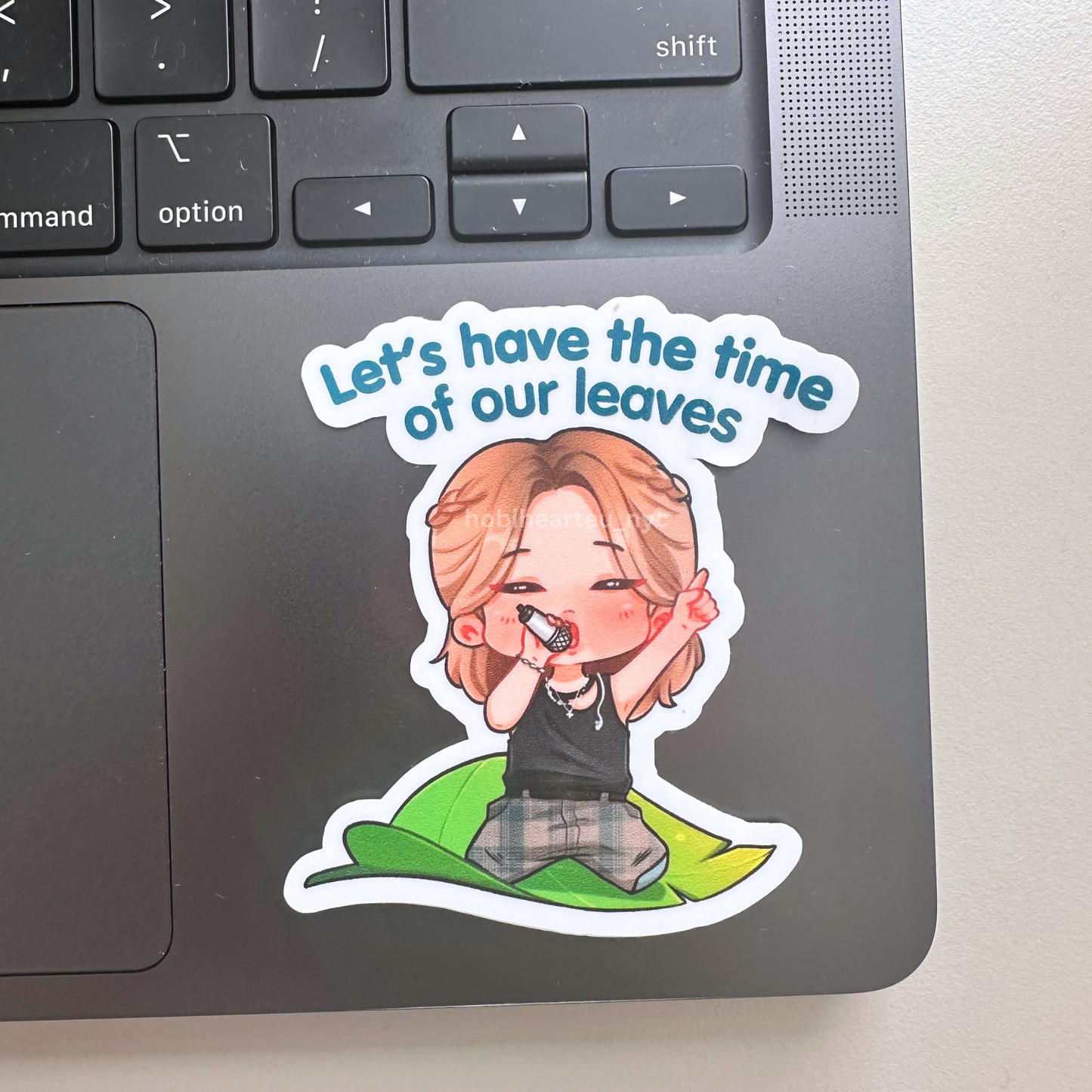 Jimin Let's Have the Time of our Leaves Vinyl Waterproof Sticker