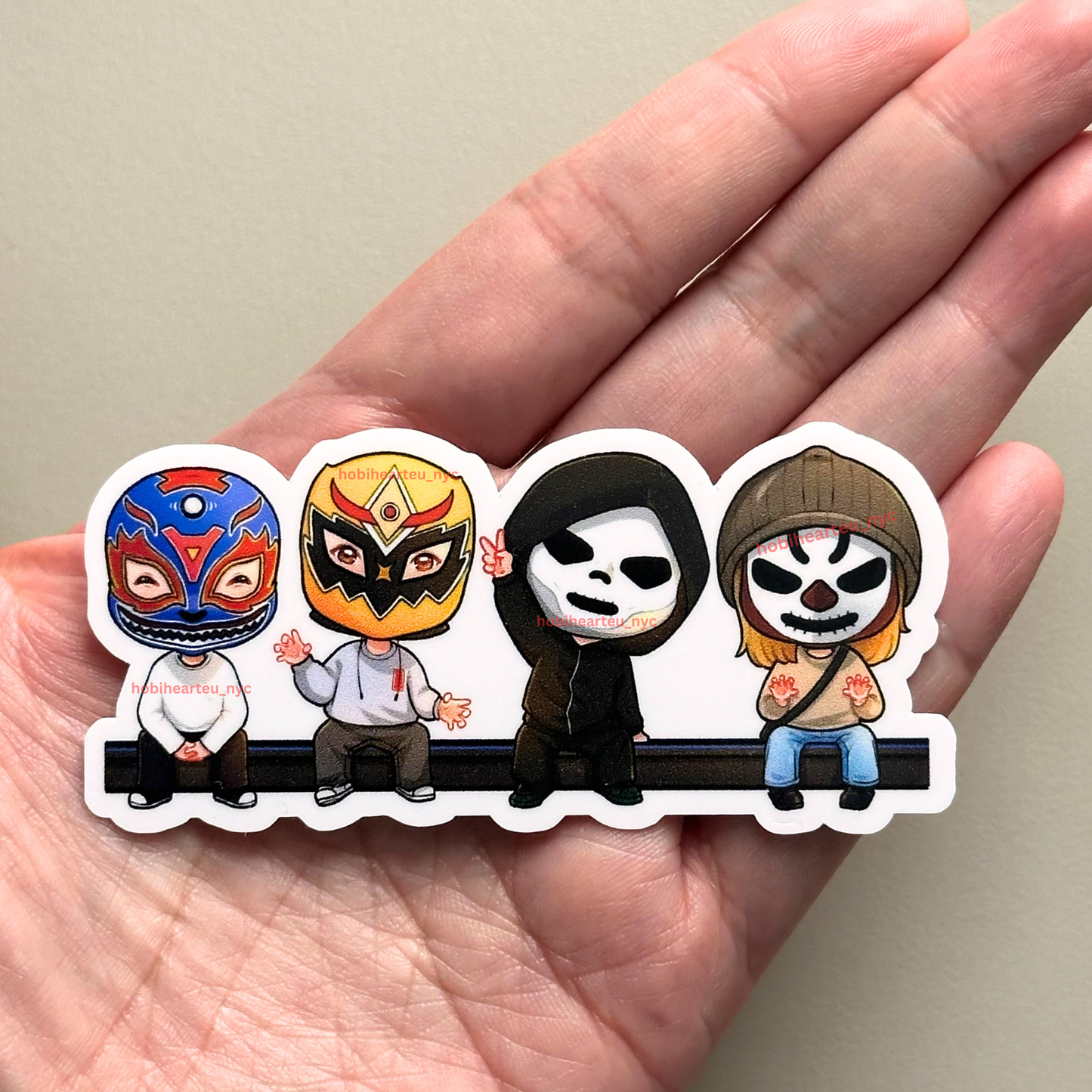 Lucha Libre Yoongi Jin Jungkook Jimin in Mexico Vinyl Waterproof Sticker