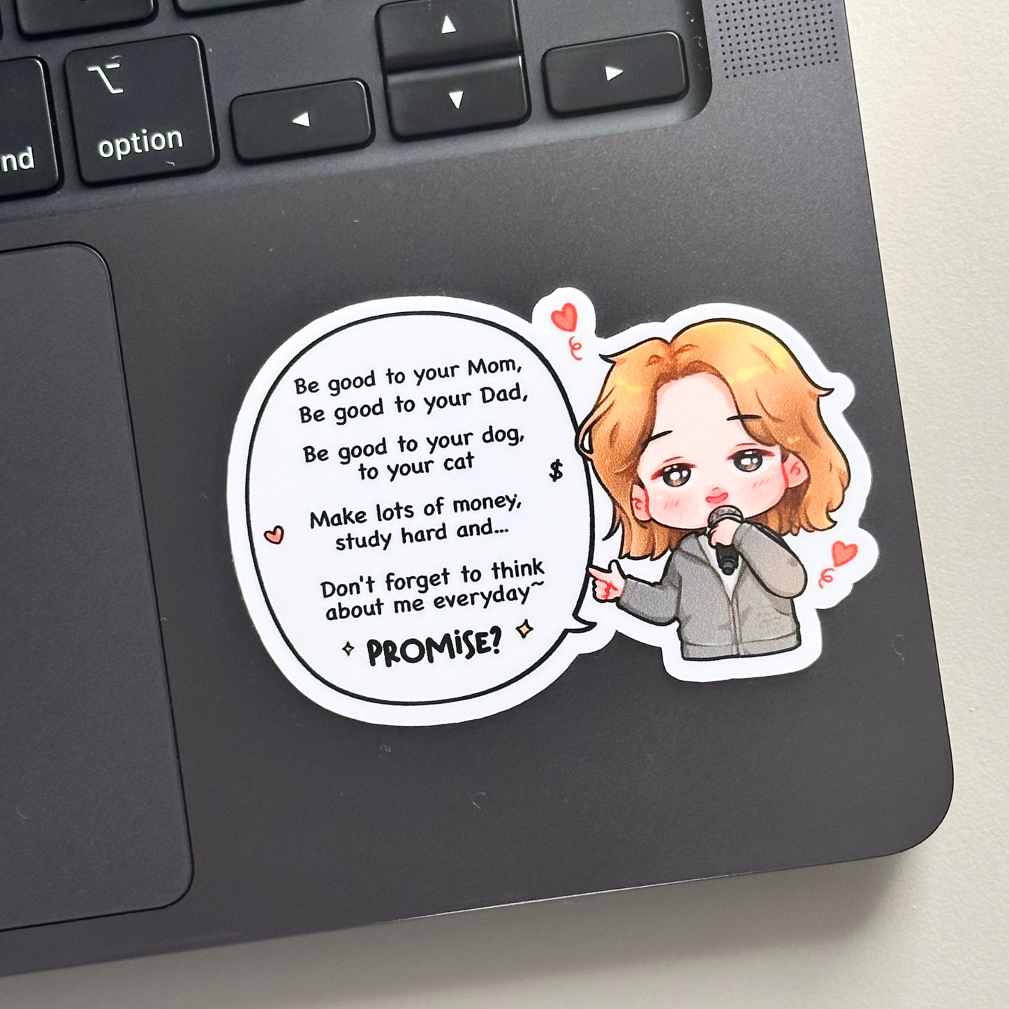 Jimin Be Good To Your Mom etc London Concert Vinyl Waterproof Sticker