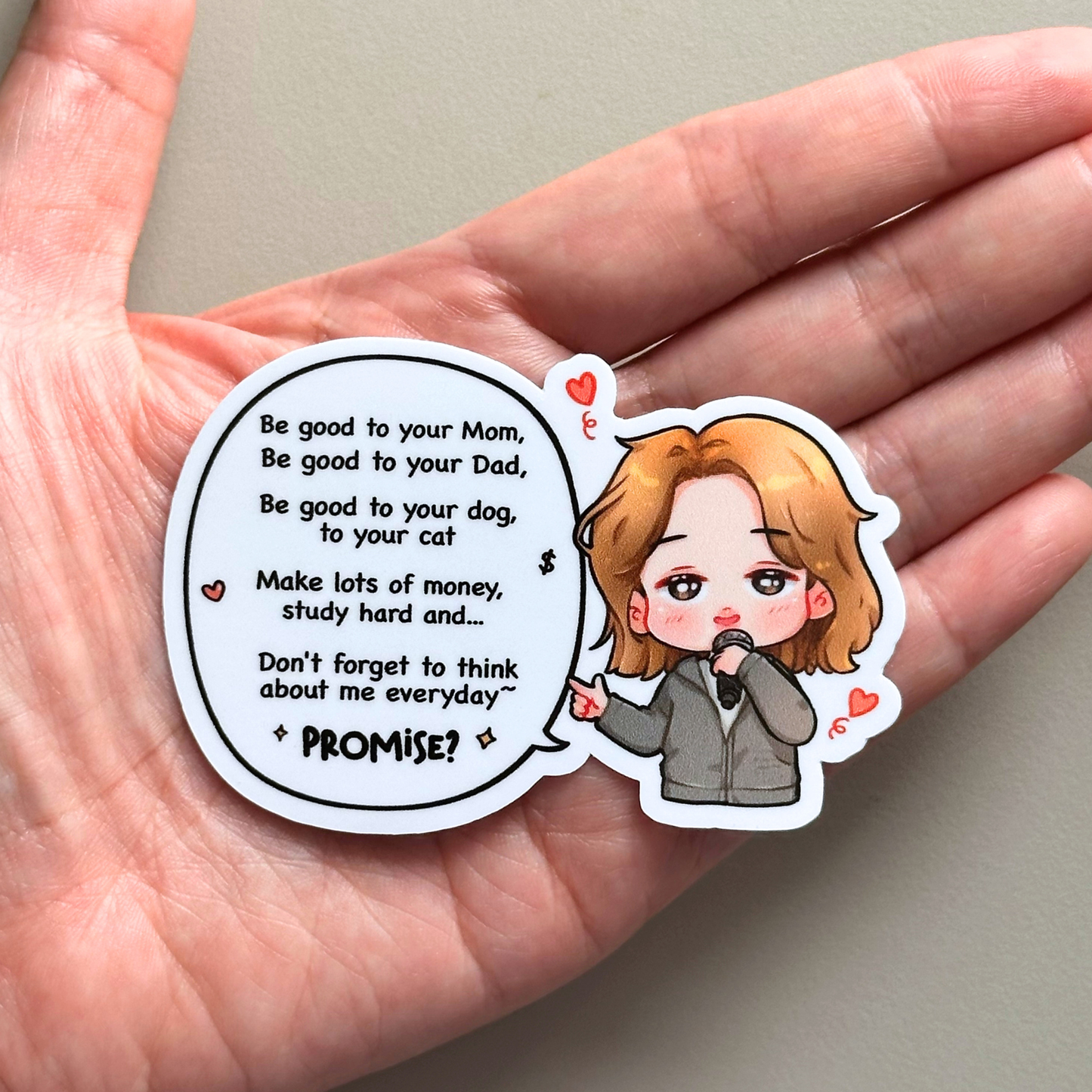 Jimin Be Good To Your Mom etc London Concert Vinyl Waterproof Sticker