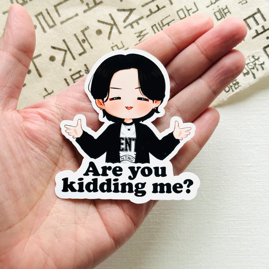 Yoongi Are You Kidding Me Vinyl Waterpoof Sticker
