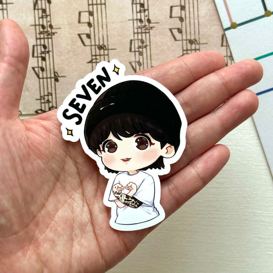 Seven Jungkook Heart Vinyl Waterpoof Sticker