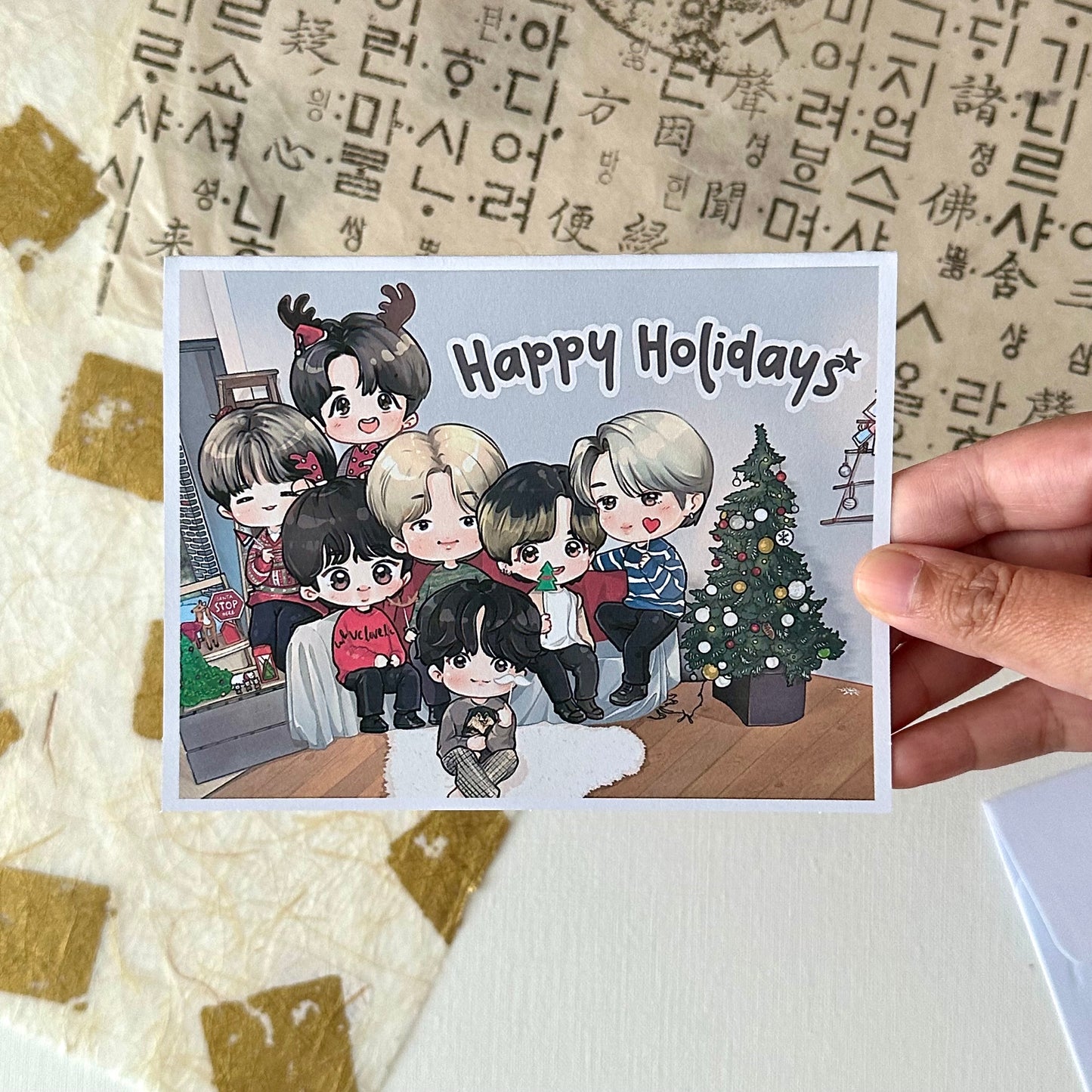 BTS OT7 Holiday Christmas Card