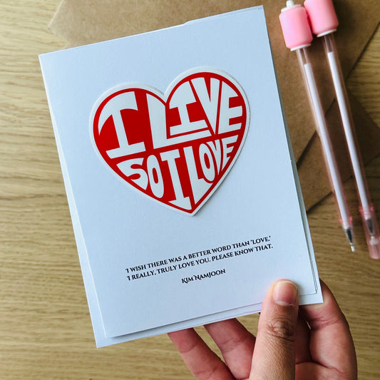 I live so I love Namjoon Vinyl Waterpoof Sticker and Greeting Cards