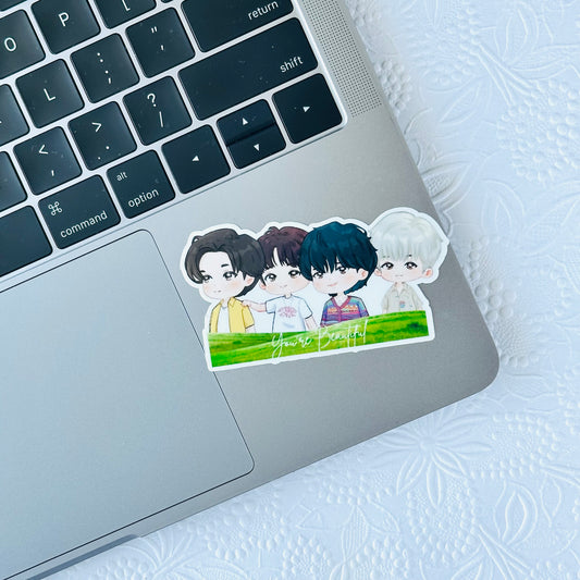 The Rose You're Beautiful Group Waterproof Vinyl Sticker