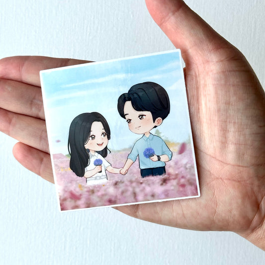 Queen of Tears Kdrama Sticker Lavender Field | Kim Ji Won Kim Soo Hyun