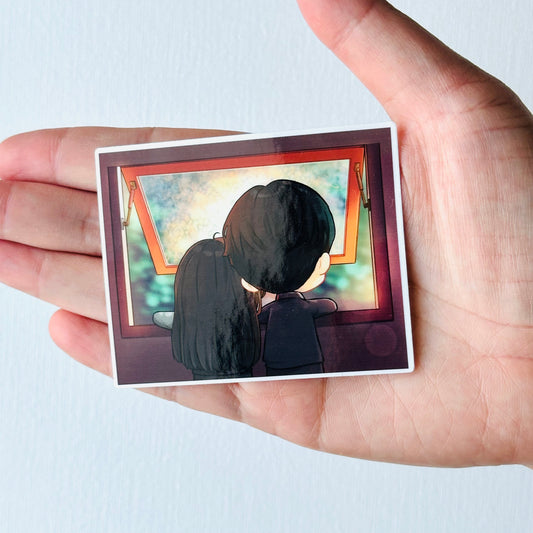 Queen of Tears Kdrama Sticker Window Scene | Kim Ji Won Kim Soo Hyun