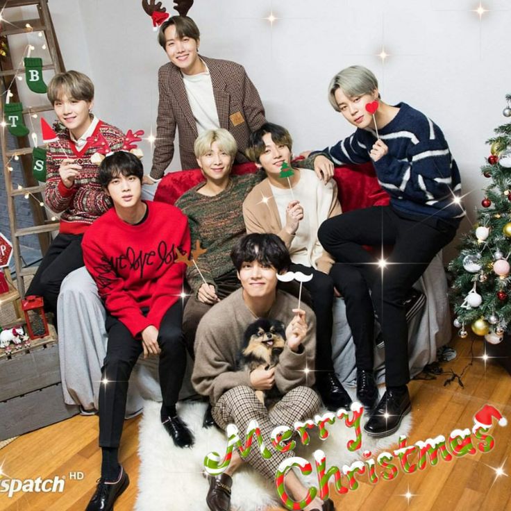 BTS OT7 Holiday Christmas Card
