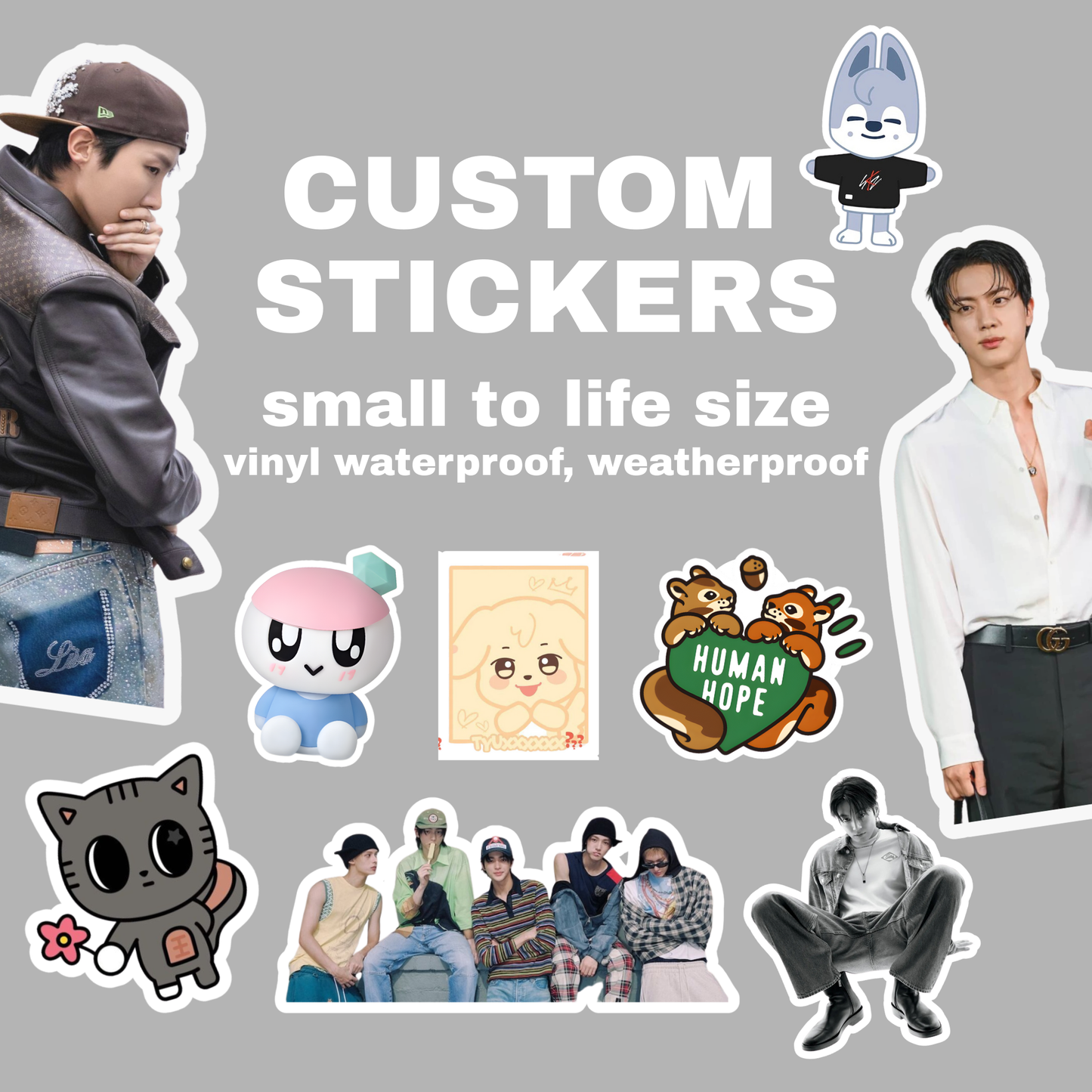 Custom Vinyl Stickers - Small to Life Size Bulk Order