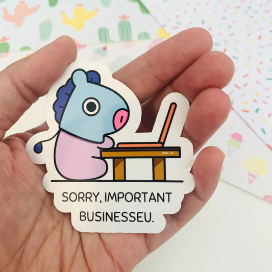 Important Businesseu Mang Waterproof Vinyl Sticker