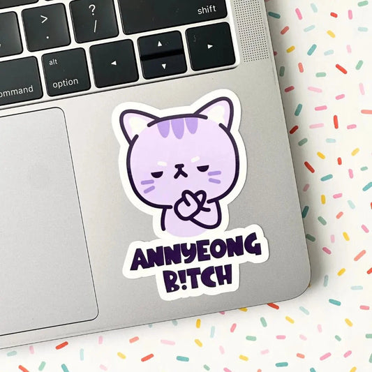 Annyeong Btch Vinyl Waterpoof Sticker and Card | Yoongi Suga