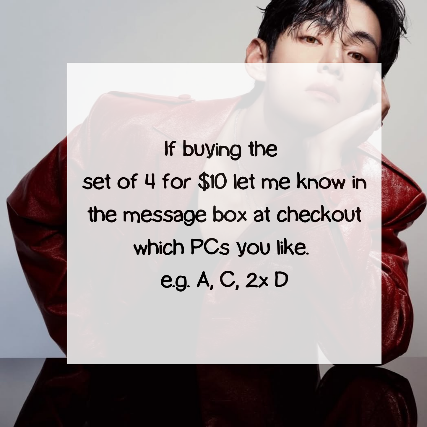 Taehyung Tirtir Photo Cards