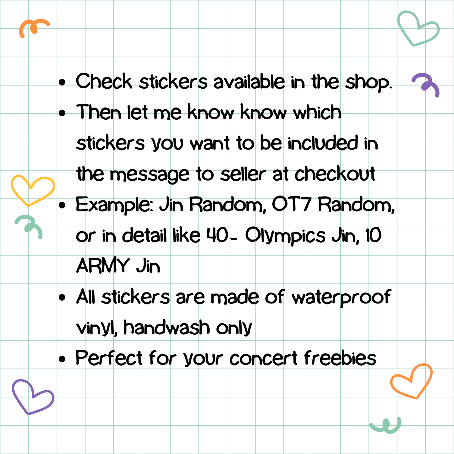 50/100 pcs Stickers Bulk Order for Concert Freebies