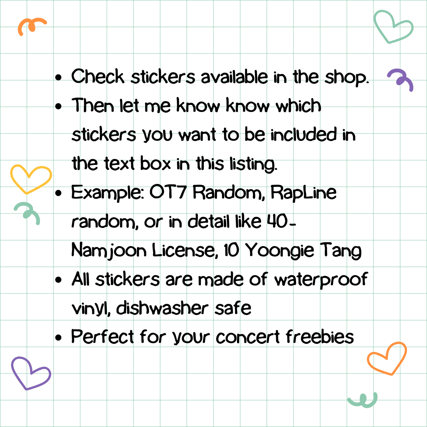 Arirang Stickers Concert Freebies Bulk Order